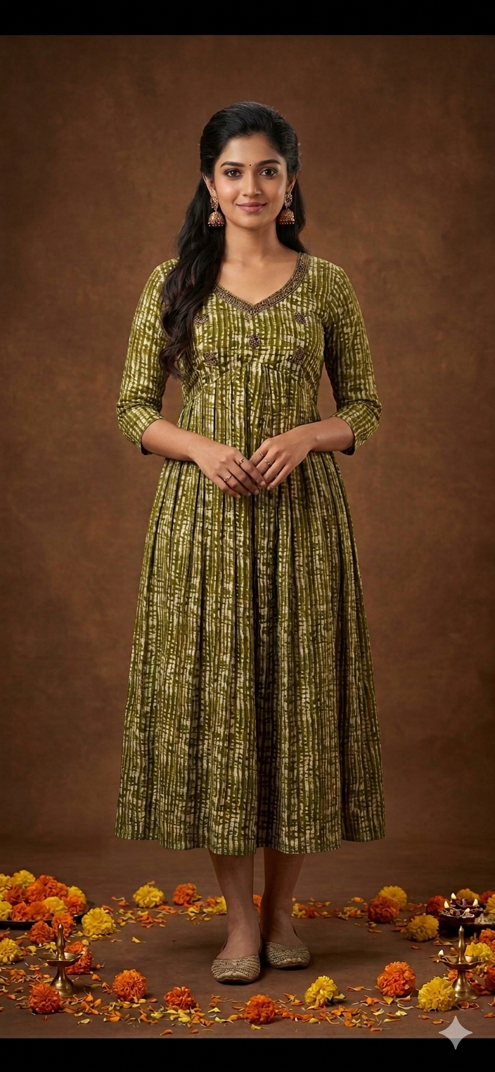 Elegant Semi-Silk Handworked Kurta - Image 4