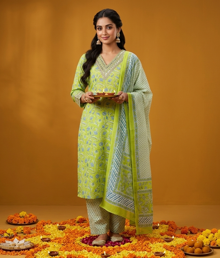 Pure Jaipur Cotton Suit Set