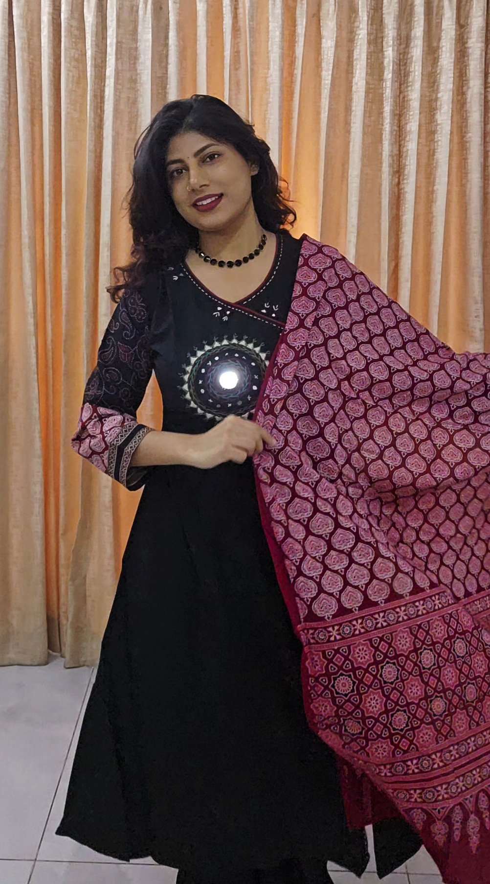 Pure Cotton Mirror Work Kurta Set - Image 2