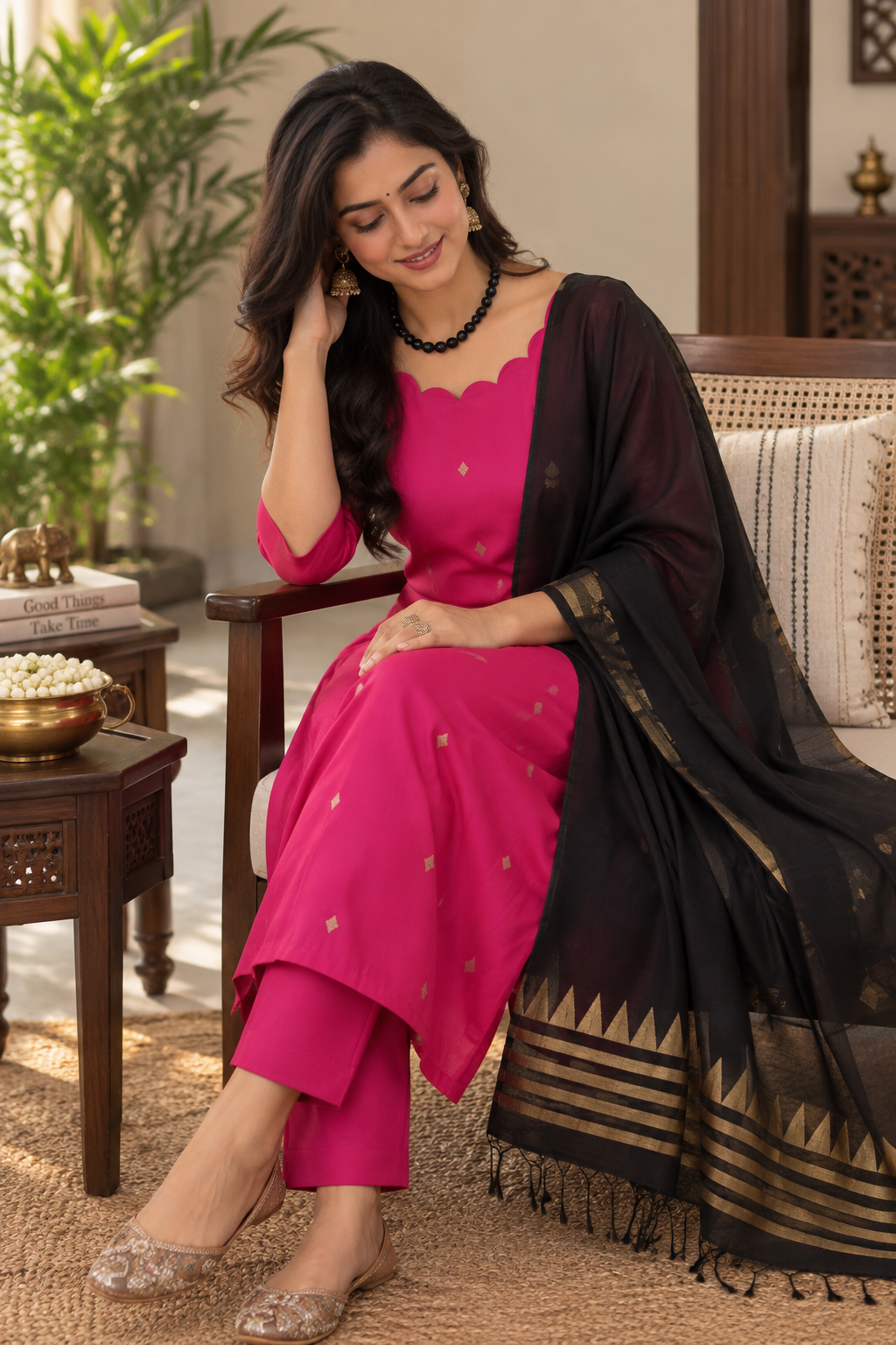 Raw Silk Festive Suit Set