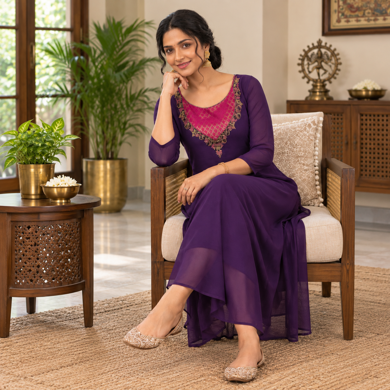 Elegant Georgette Handworked Kurta - Image 2