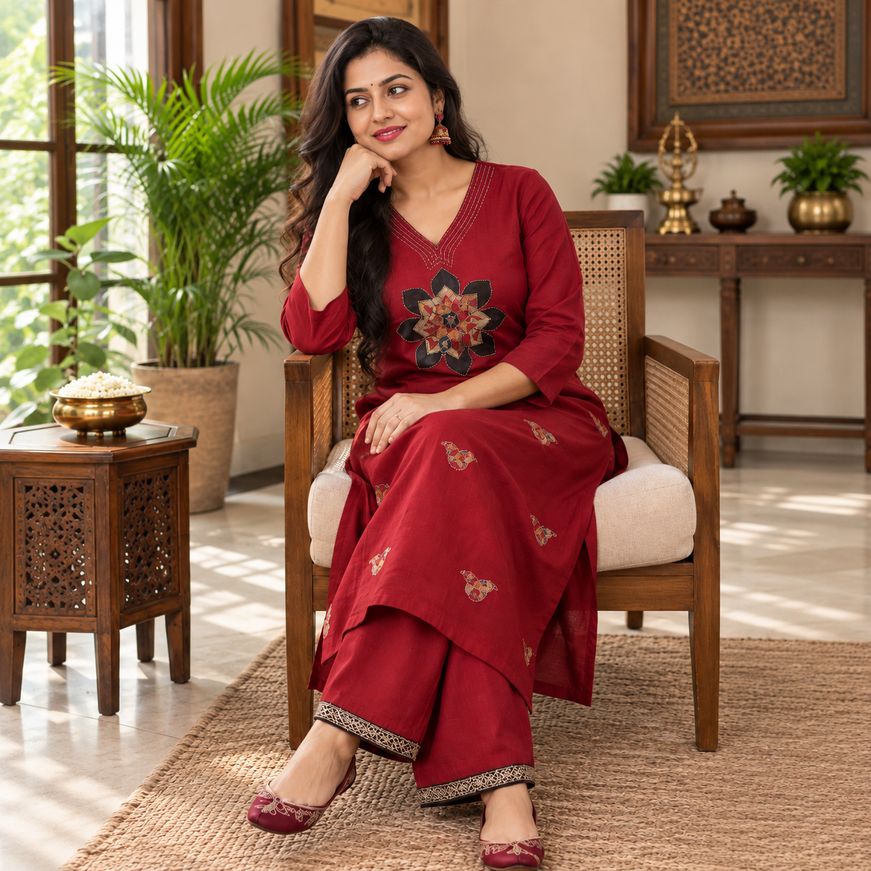 Pure Jaipur Cotton co ord Set with embroidery - Image 2