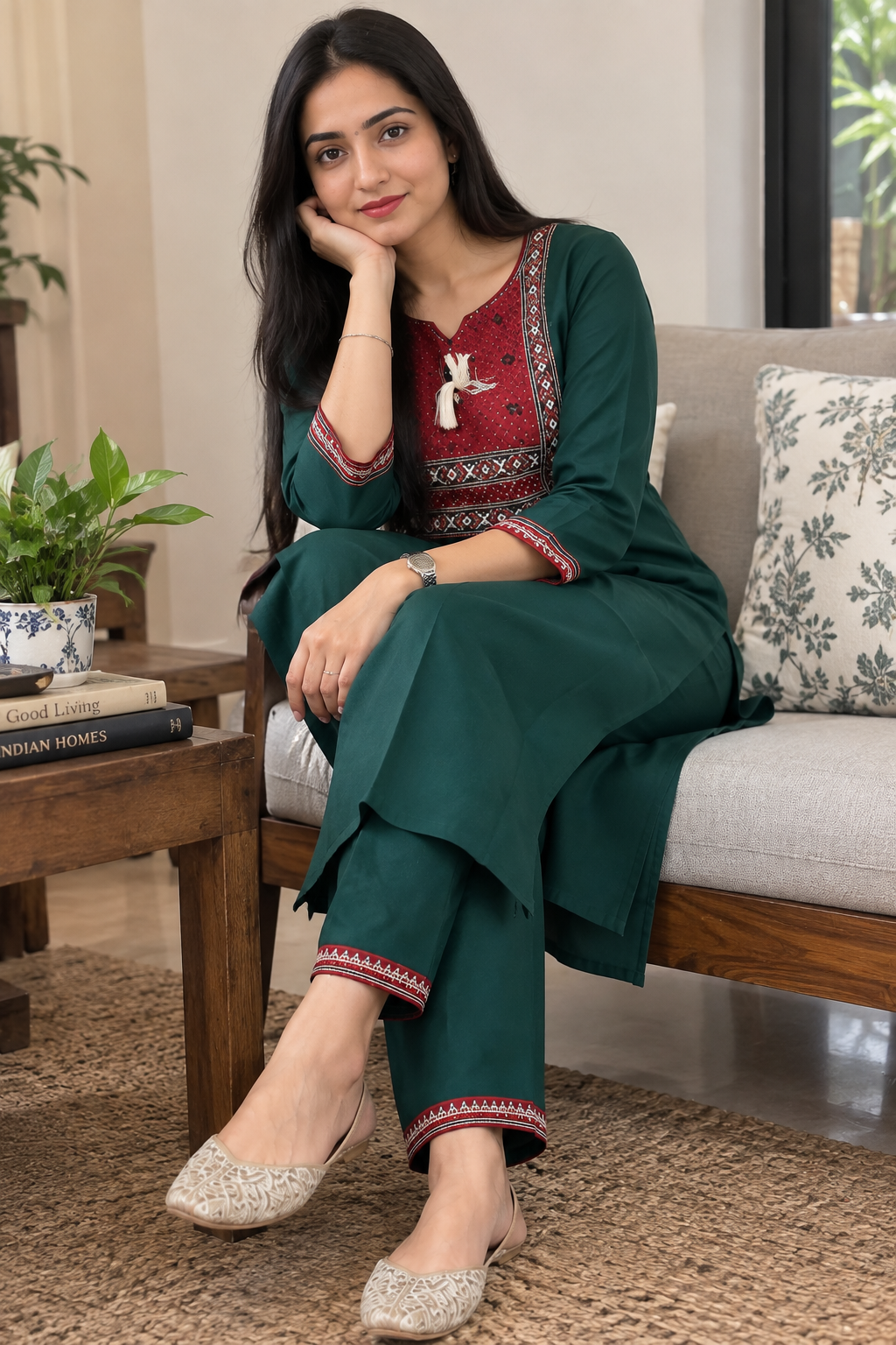 Pure Jaipur Cotton co ord Set with embroidery - Image 2