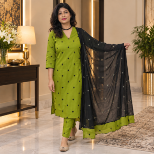 Soft Cotton Embroidered Salwar Suit Set