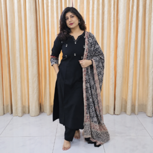 Pure Cotton Suit Set with Kalamkari Dupatta