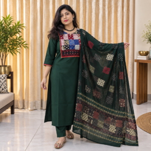 Pure Cotton Mirror Work Suit Set