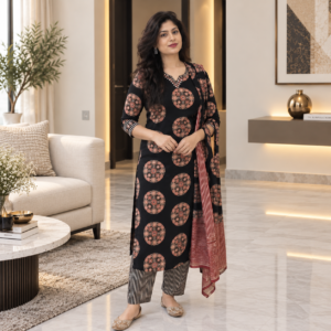 Pure Jaipur Cotton Suit Set with embroidery