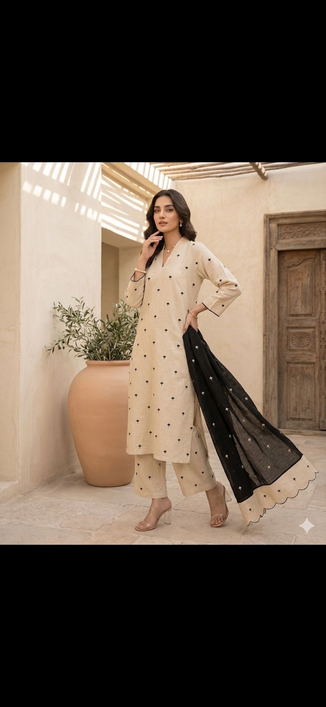 Soft Cotton Embroidered Salwar Suit Set