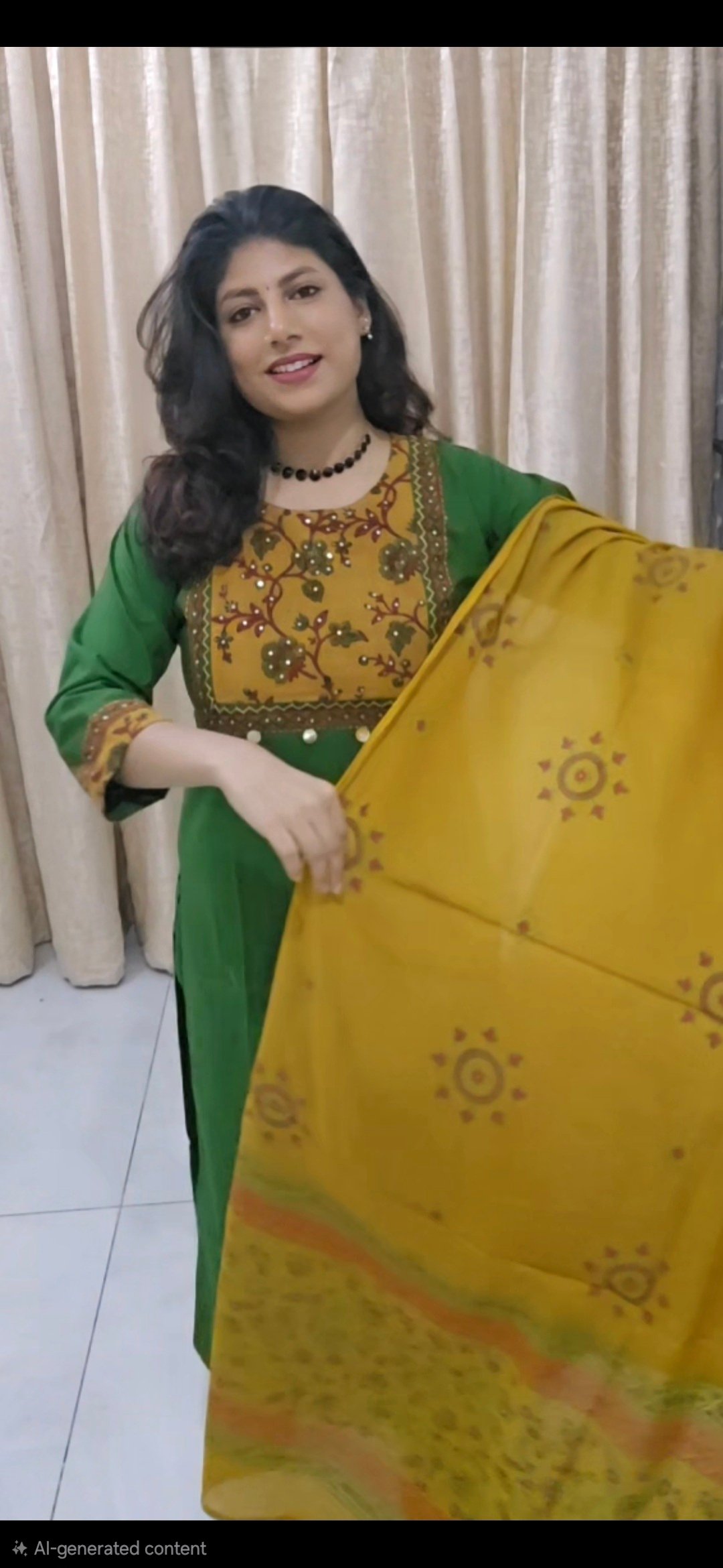 Elegant Green Cotton Salwar Suit Set - Image 3
