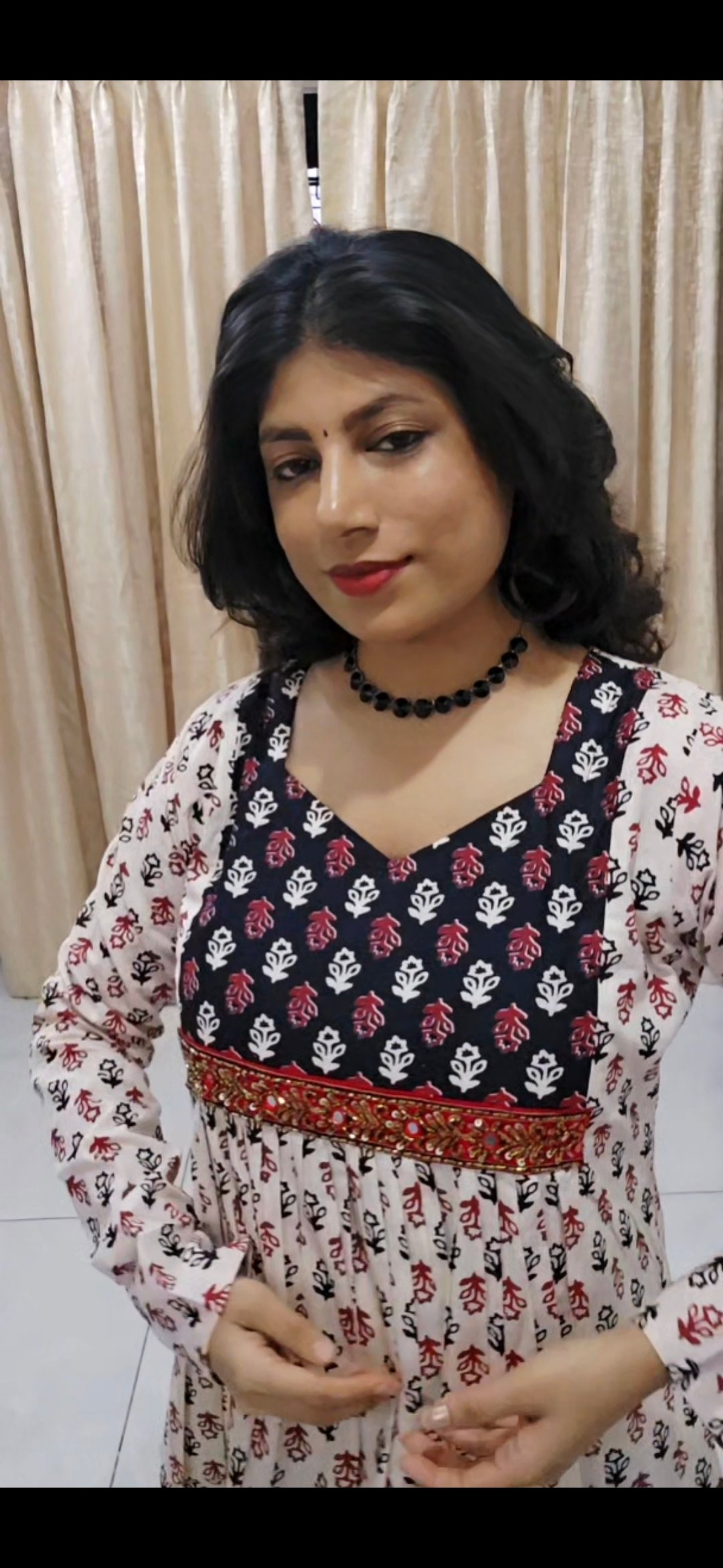 Elegant Cotton Printed Anarkali Kurti - Image 4