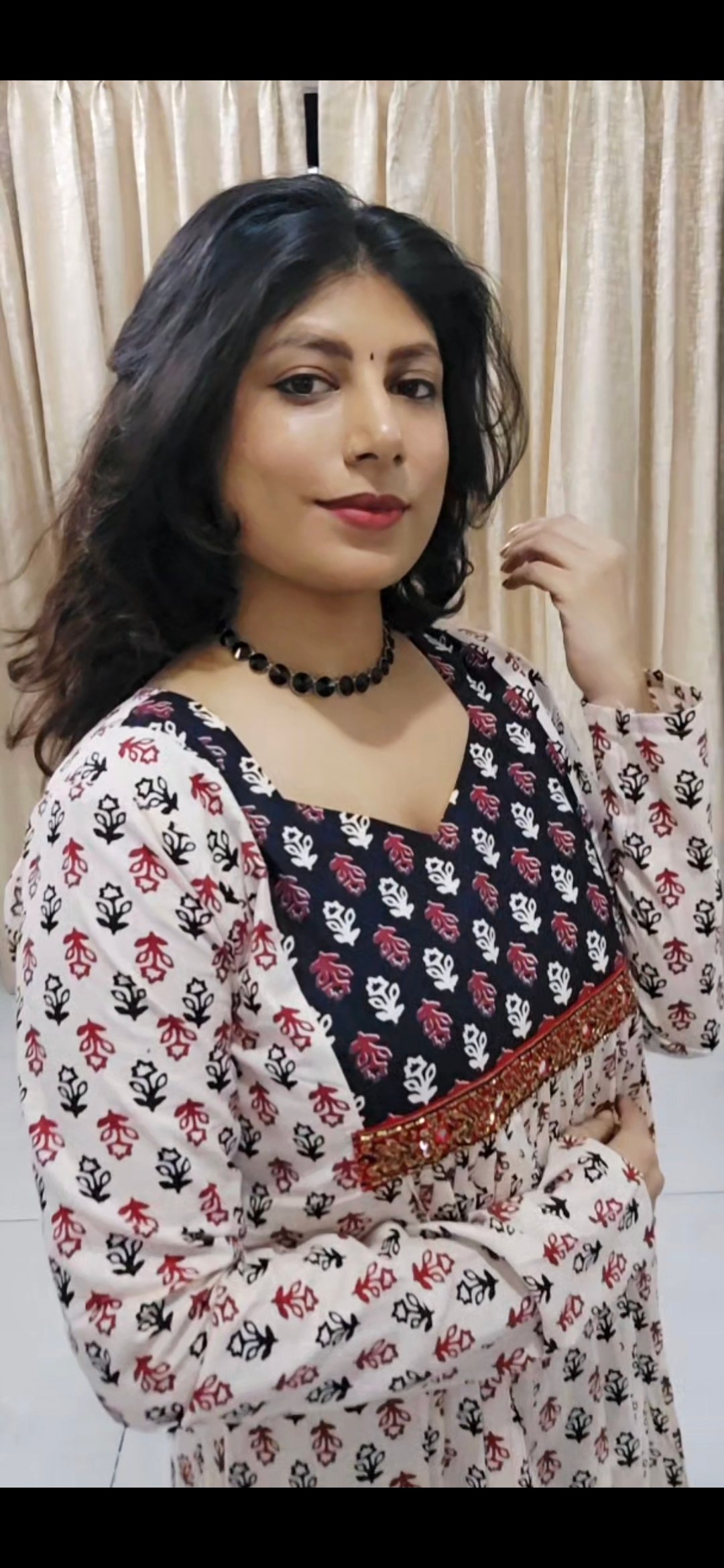 Elegant Cotton Printed Anarkali Kurti - Image 3