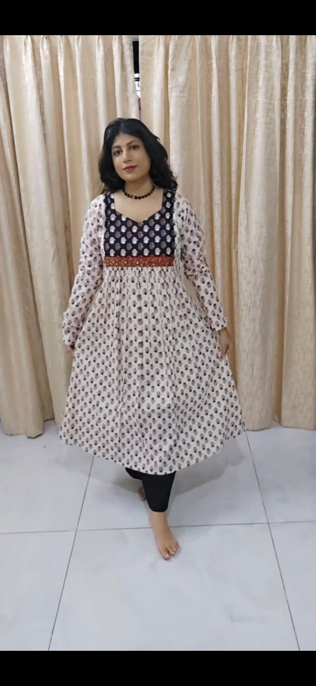 Elegant Cotton Printed Anarkali Kurti - Image 2