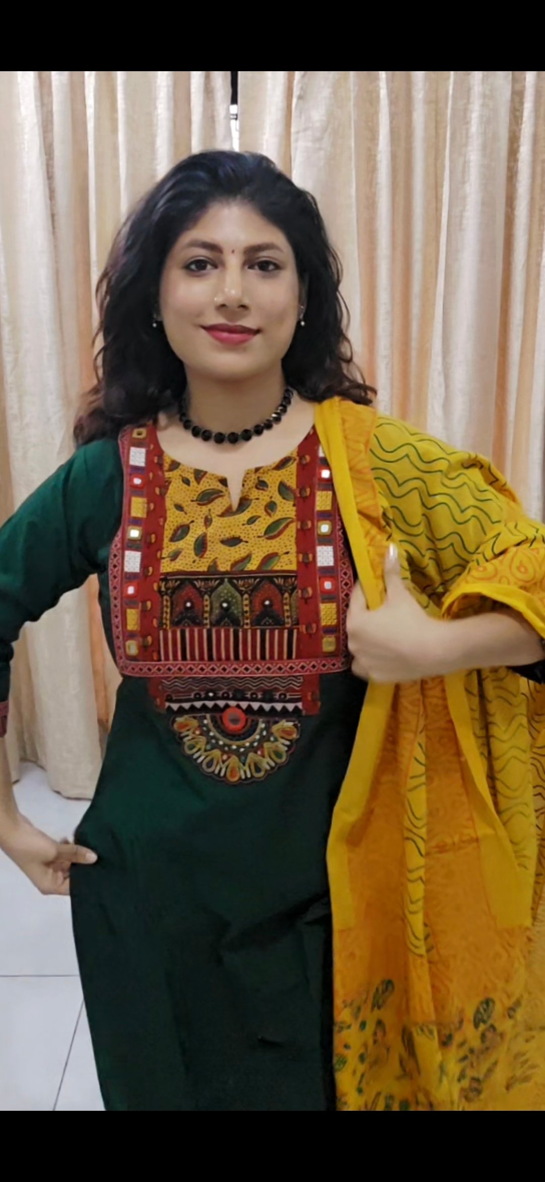 Pure Cotton Salwar Suit Set with Printed Dupatta - Image 3