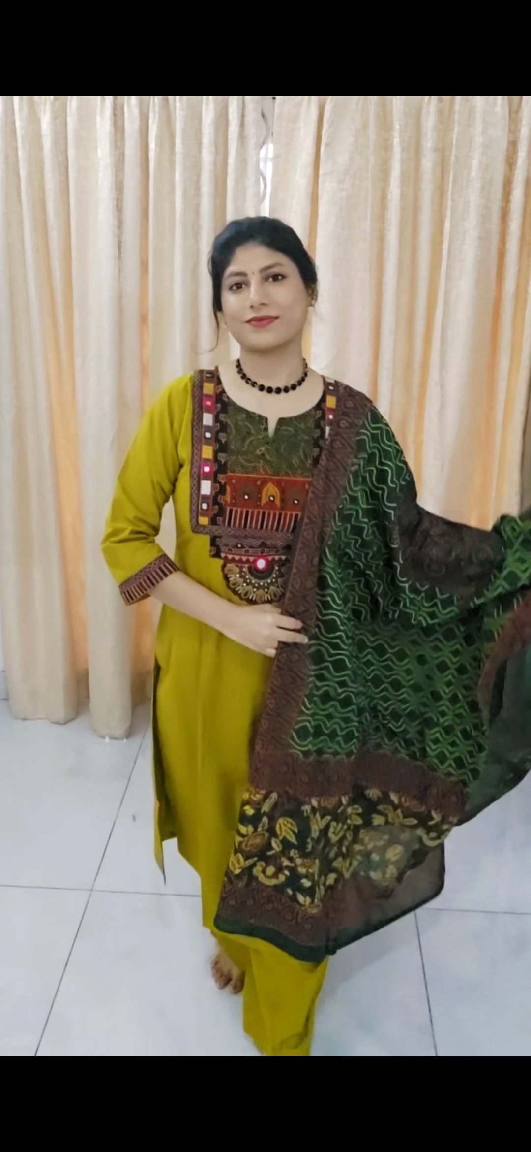 Soft Cotton Embroidered Suit Set with Printed Dupatta - Image 7