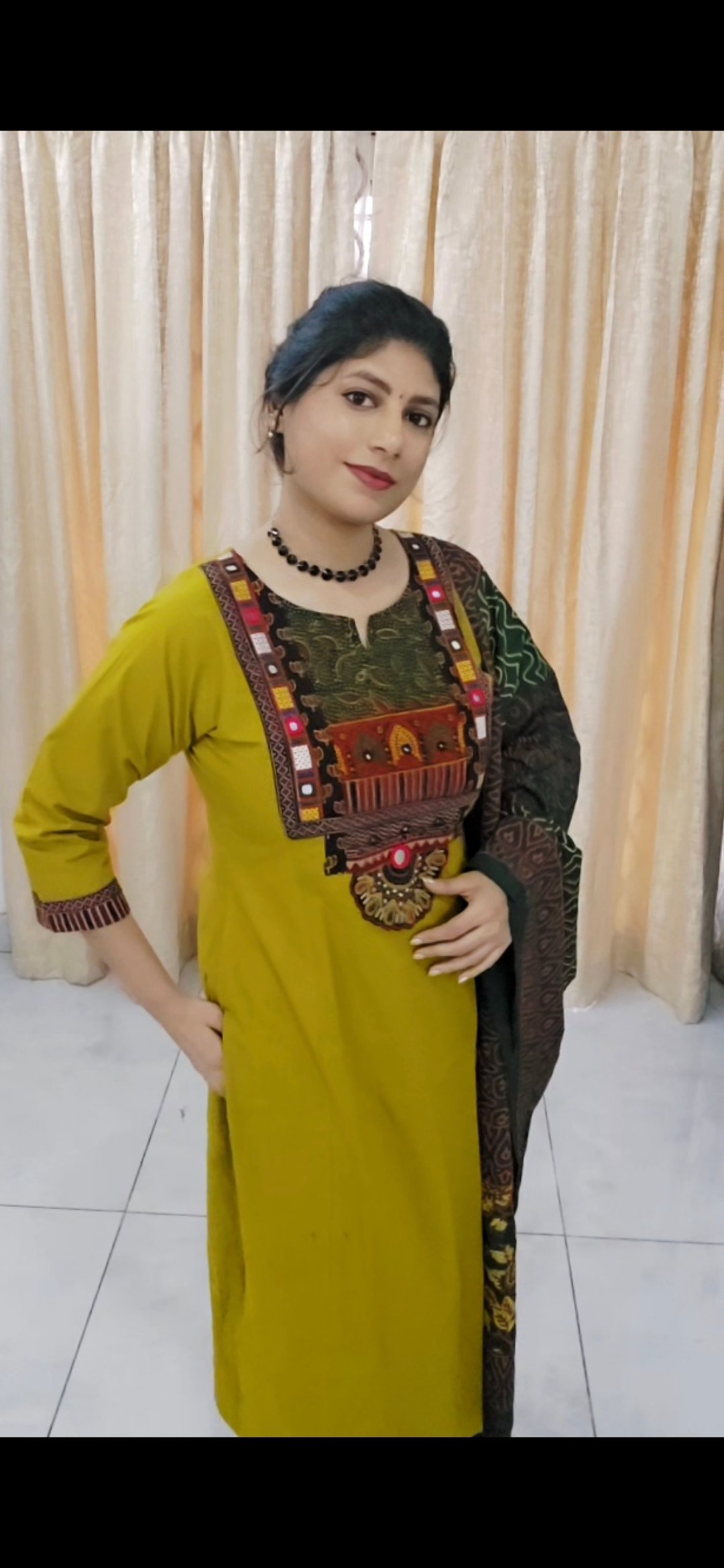 Soft Cotton Embroidered Suit Set with Printed Dupatta - Image 2
