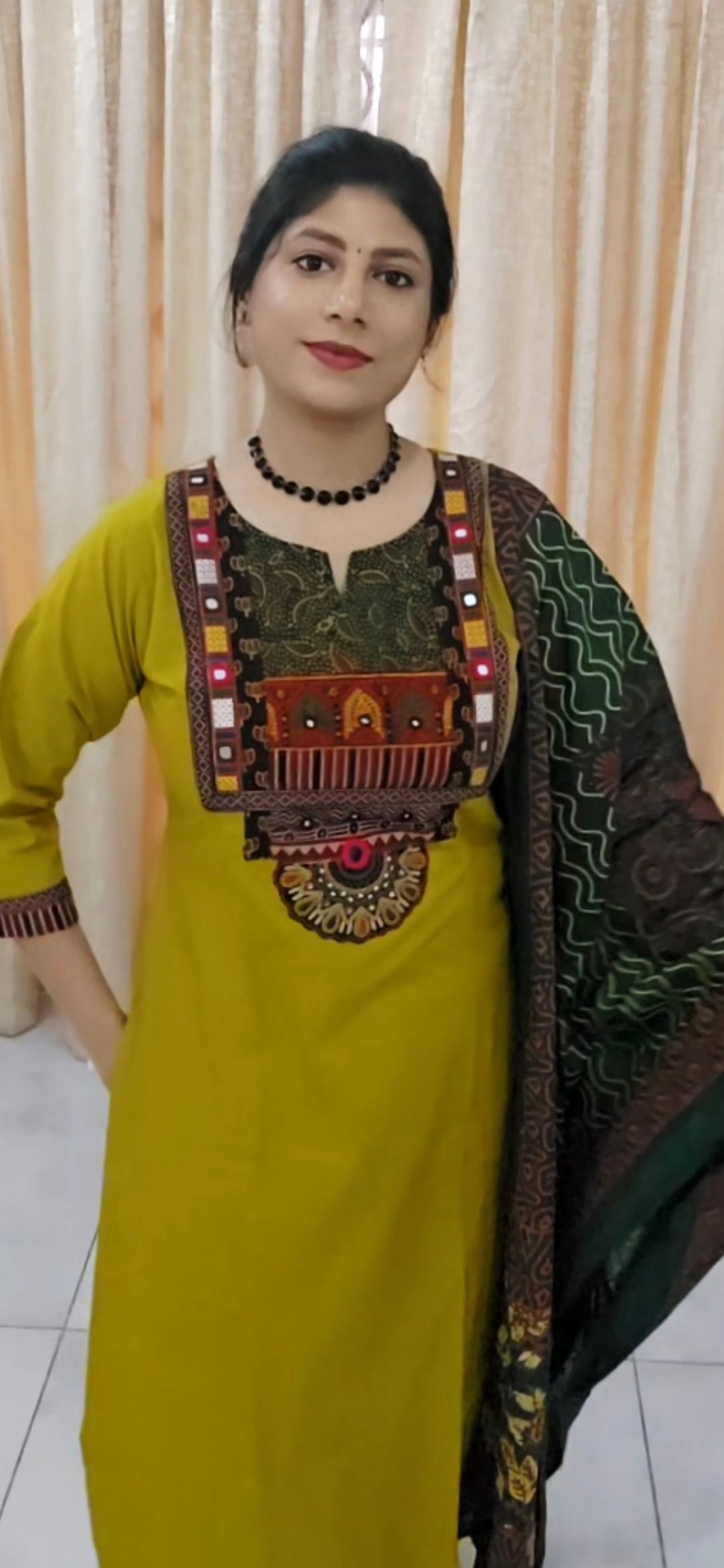 Soft Cotton Embroidered Suit Set with Printed Dupatta - Image 4