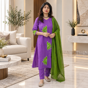 Pure Cotton Floral Salwar Suit Set