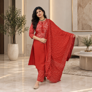 Bandhani Mirror Work Suit Set