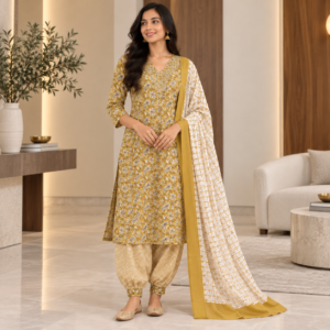 Pure Cotton Printed Salwar Suit Set