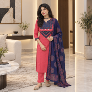 Cotton Embroidered Suit Set